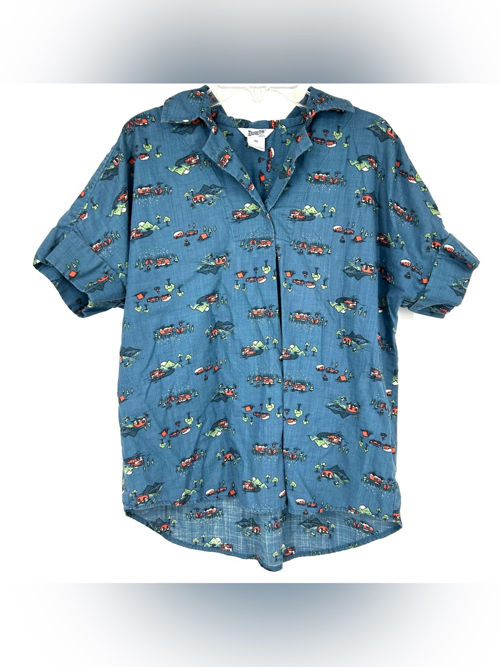 Duluth Trading Co Printmaker Lightweight Popover Shirt Camping